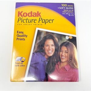 Kodak Ink 100 Sheets‎ Soft Gloss Picture Photo Paper 8 1/2 x 11 51 lb NEW